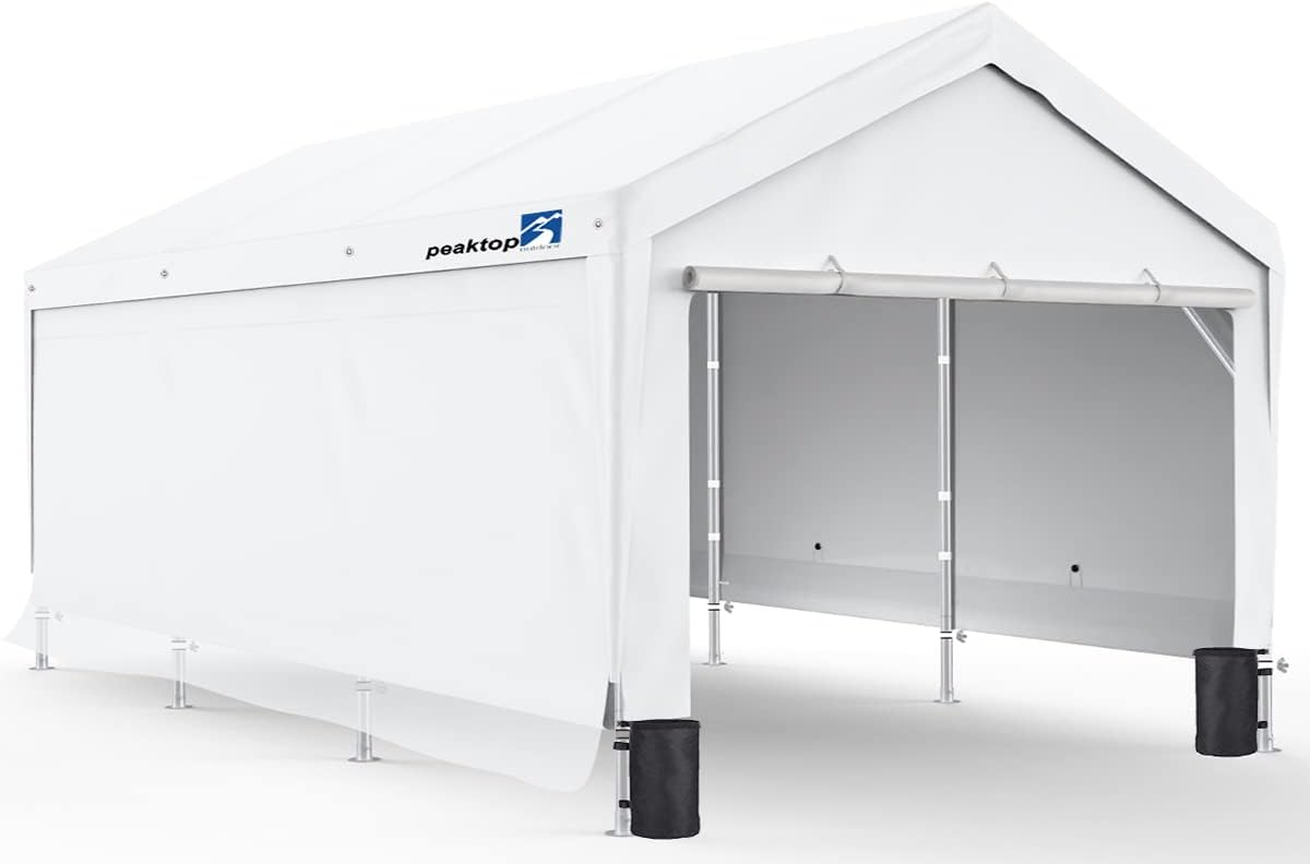 10x20ft Heavy Duty Carport with Adjustable Heights N574087