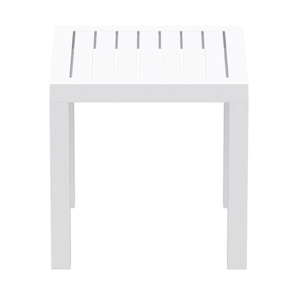2 Piece White Resin Patio Side Table Set T11709