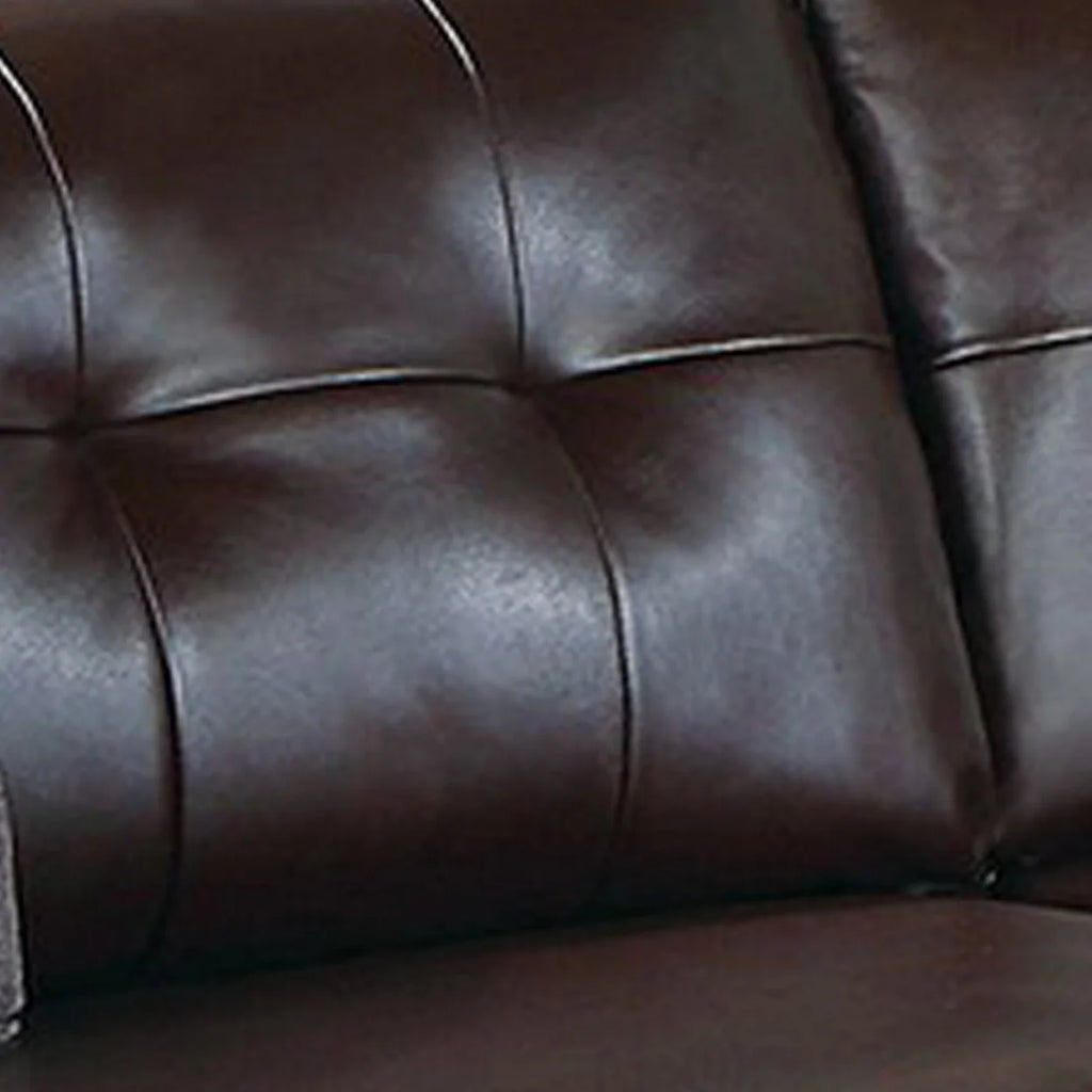 Brown 2 Piece Sofa and Loveseat Set Faux Leather O608073