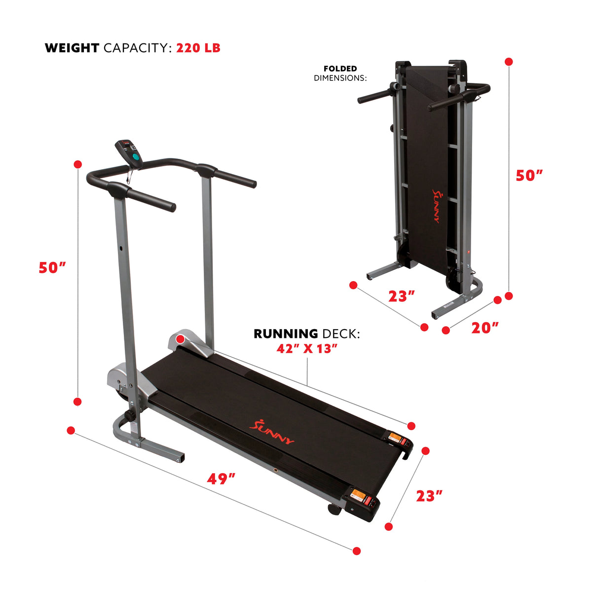 Manual Treadmill Compact Foldable Exercise Machine U509