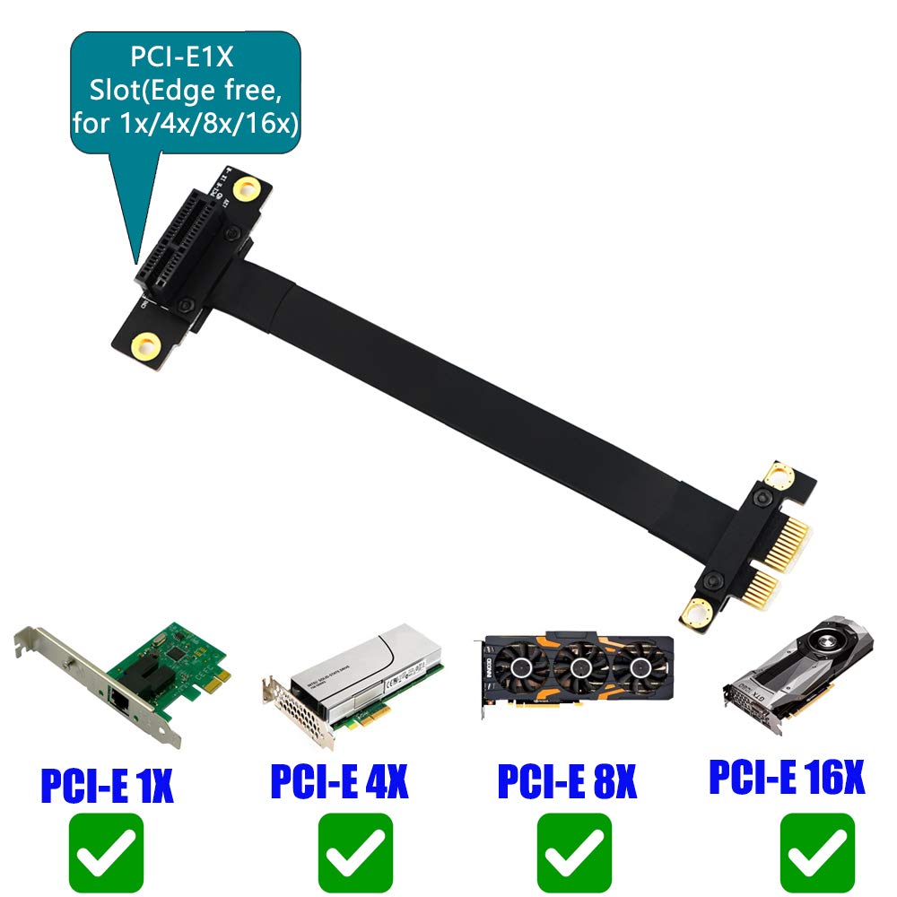 PCI Express 36PIN 1X Extender Extension Cable (90 Degree 20cm) Pack of 2 J28733