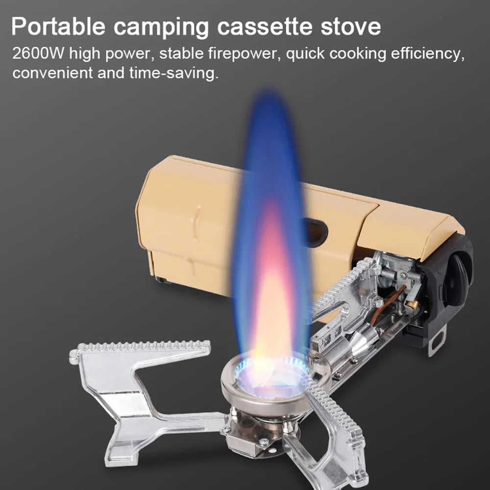 Portable Folding Butane Camping Stove 2600W with Electronic Ignition Carrying Bag W298174