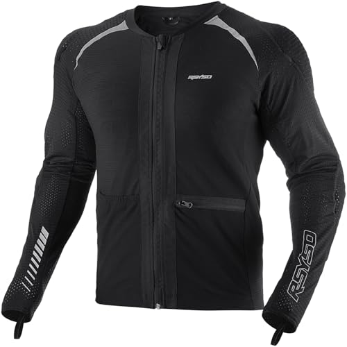 Armored Motorcycle Shirt with CE Certified Protective Mesh and Reflective Strips R91087