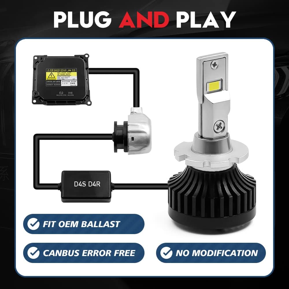 LED Headlight Conversion Kit 70W 8400Lms 6000K White (2 Pack) X988