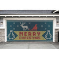 Yellow and Red Merry Christmas Outdoor Double Car Garage Door Banner M204