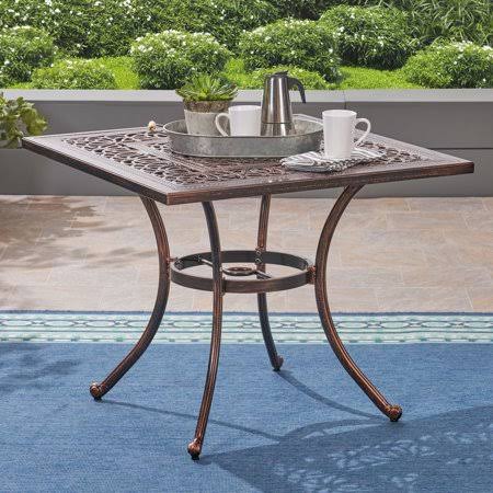 Shiny Copper Cast Aluminum Dining Table O796