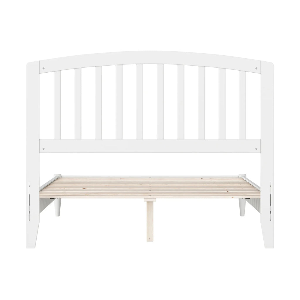 White Full Solid Wood Low Profile Platform Bed C6201
