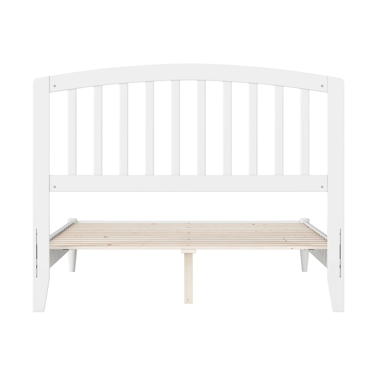 White Full Solid Wood Low Profile Platform Bed C6201