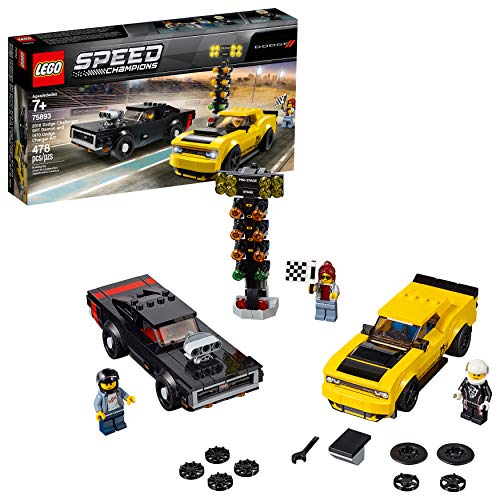2018 Dodge Challenger SRT Demon and 1970 Dodge Charger R/T Building Kit (478 Pieces) E9242
