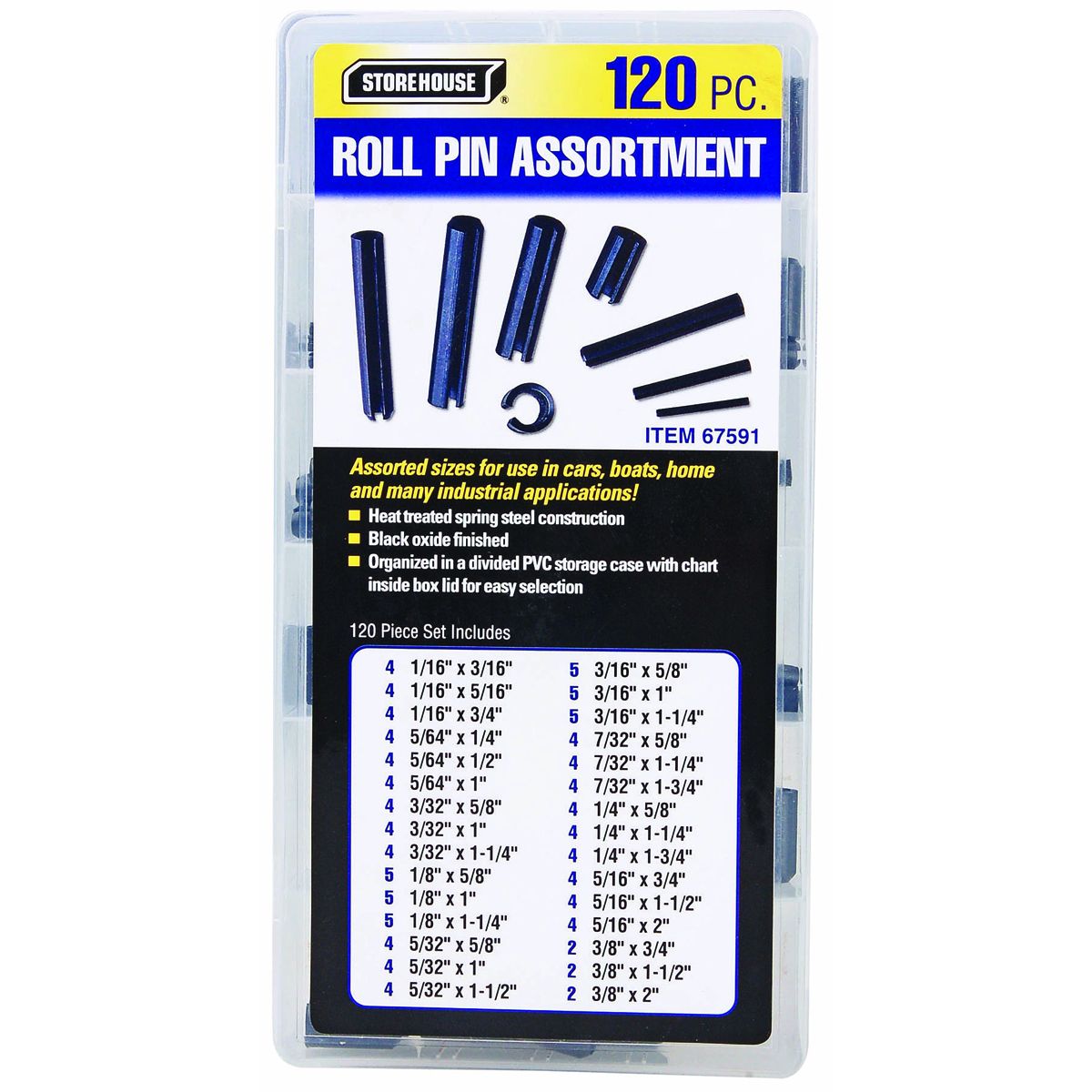 Roll Pin Assortment, 120-Piece M493