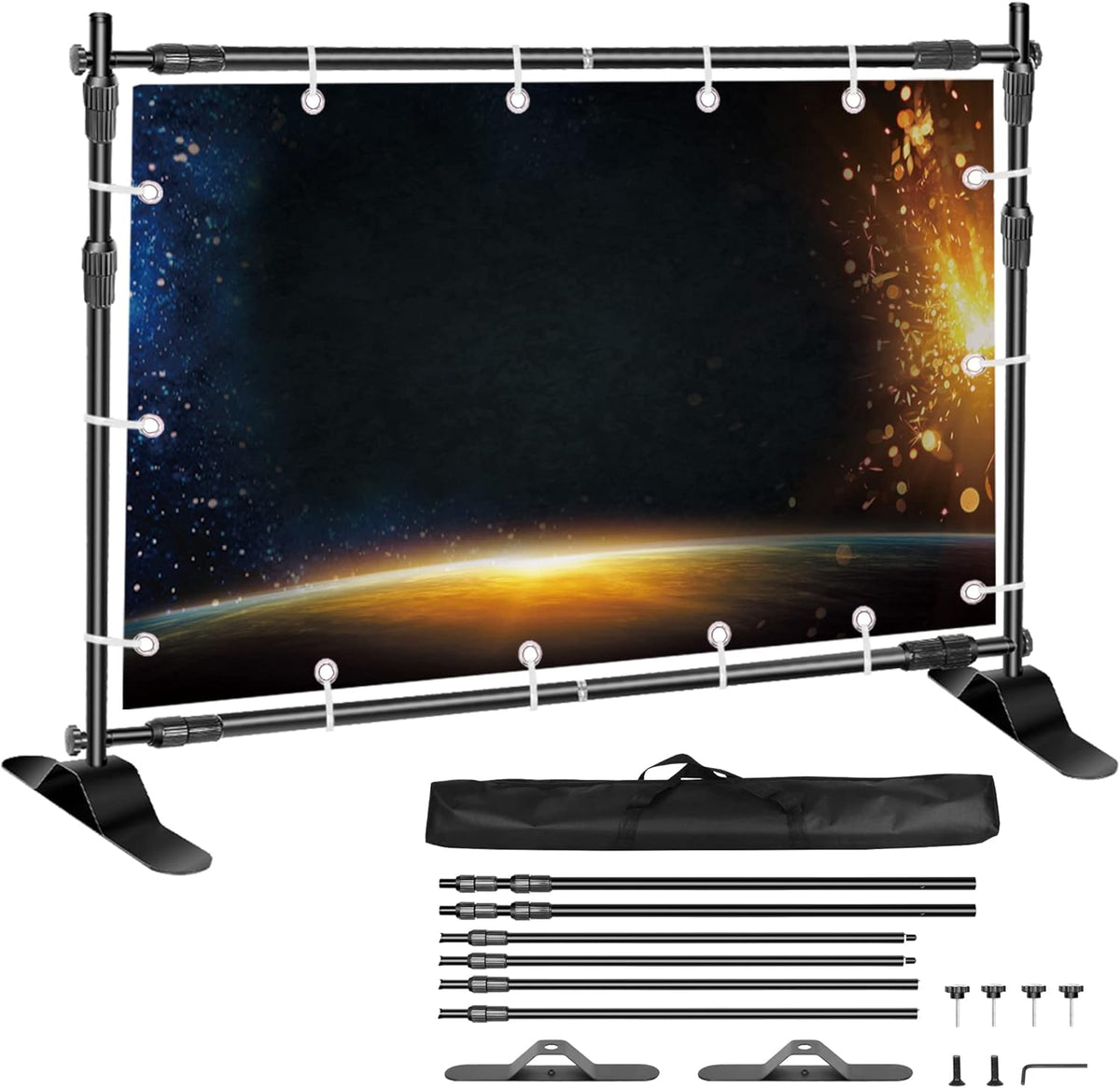 10x8ft Heavy Duty Banner Stand Backdrop with Carry Bag G5314