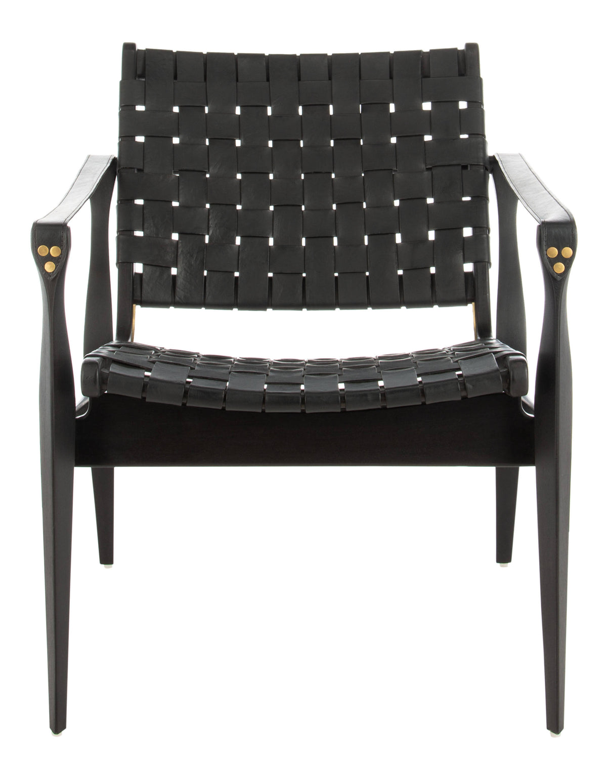 Black Leather Safari Chair L4002
