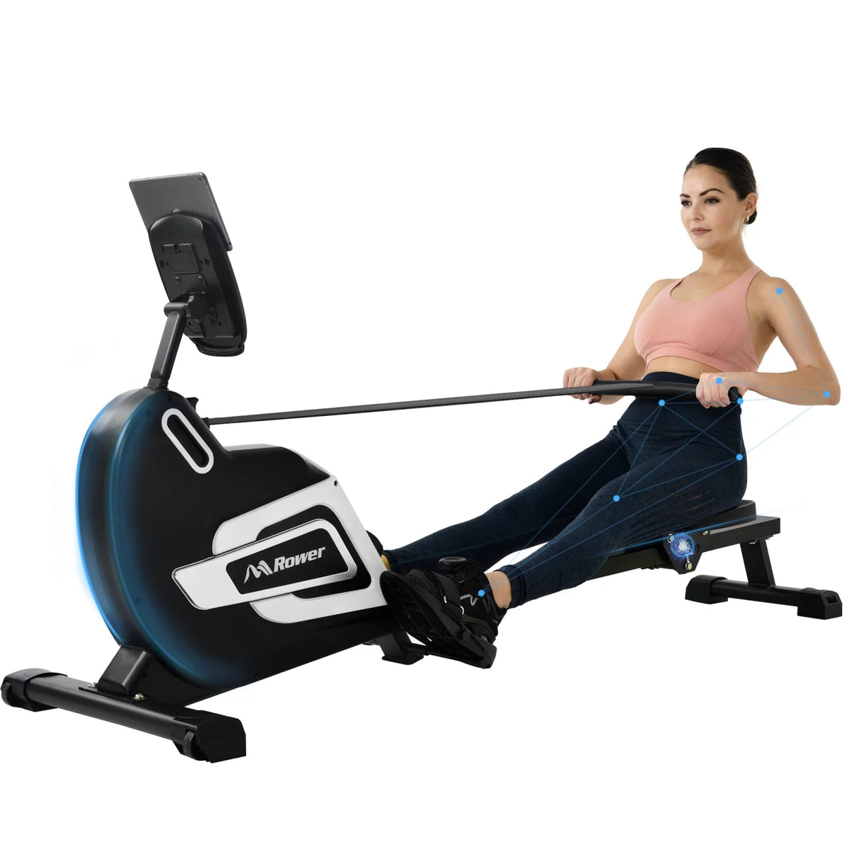 Magnetic Folding Rowing Machine with 14 Level Resistance and LCD Monitor A60271