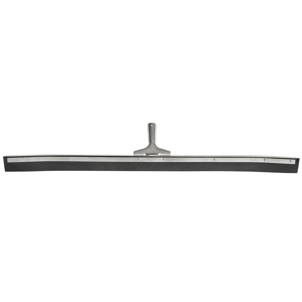 Curved End Rubber Squeegee with Metal Frame, Black I908454