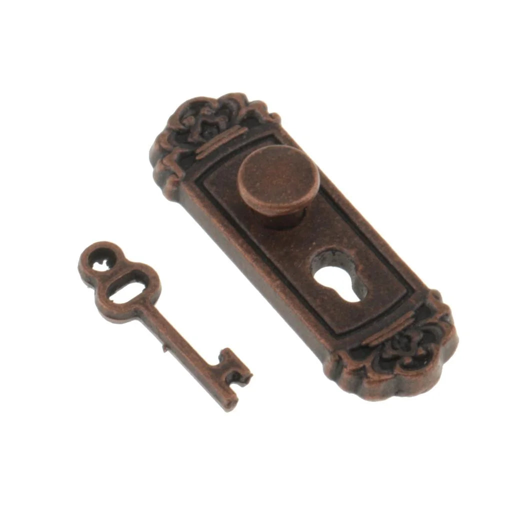 1:12 Ancient Metal Door Knob Dollhouse Miniature Handle K119368