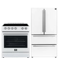 30 Electric Range and Refrigerator in White with Silver Handles X768377