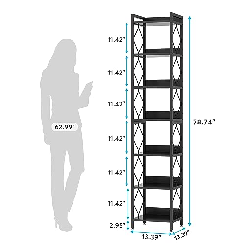 78.7 Inch Extra Tall Narrow 7 Tier Bookshelf M638661