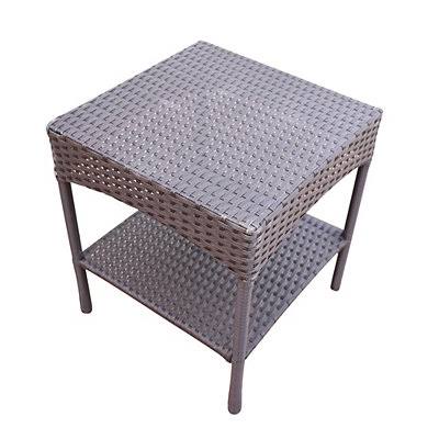 Espresso Resin Wicker Side Table Q986