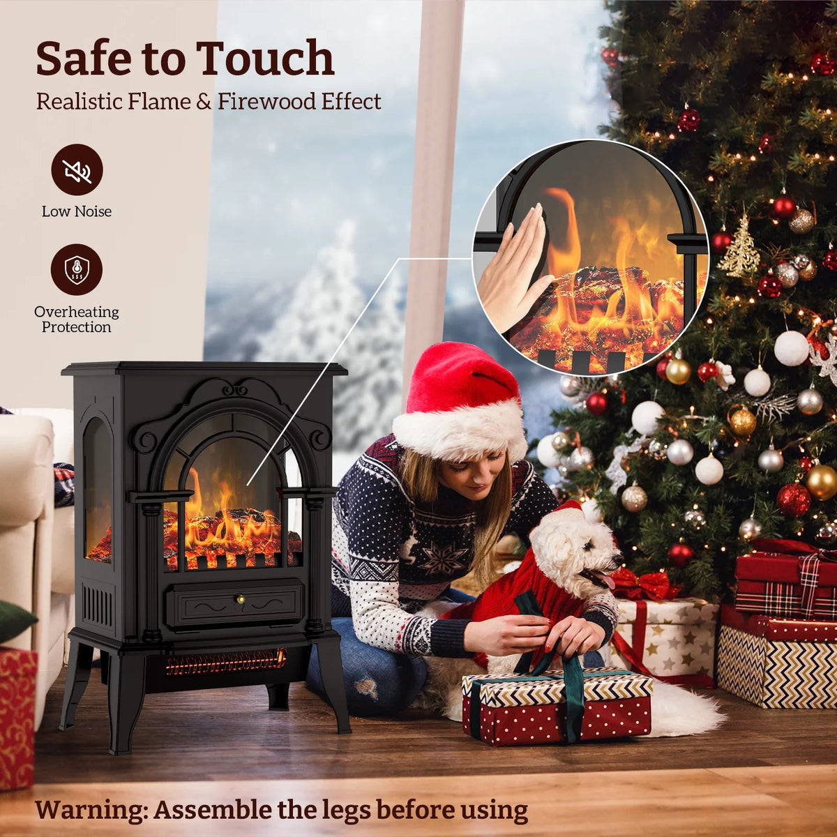 16" Infrared Electric Fireplace Heater U668