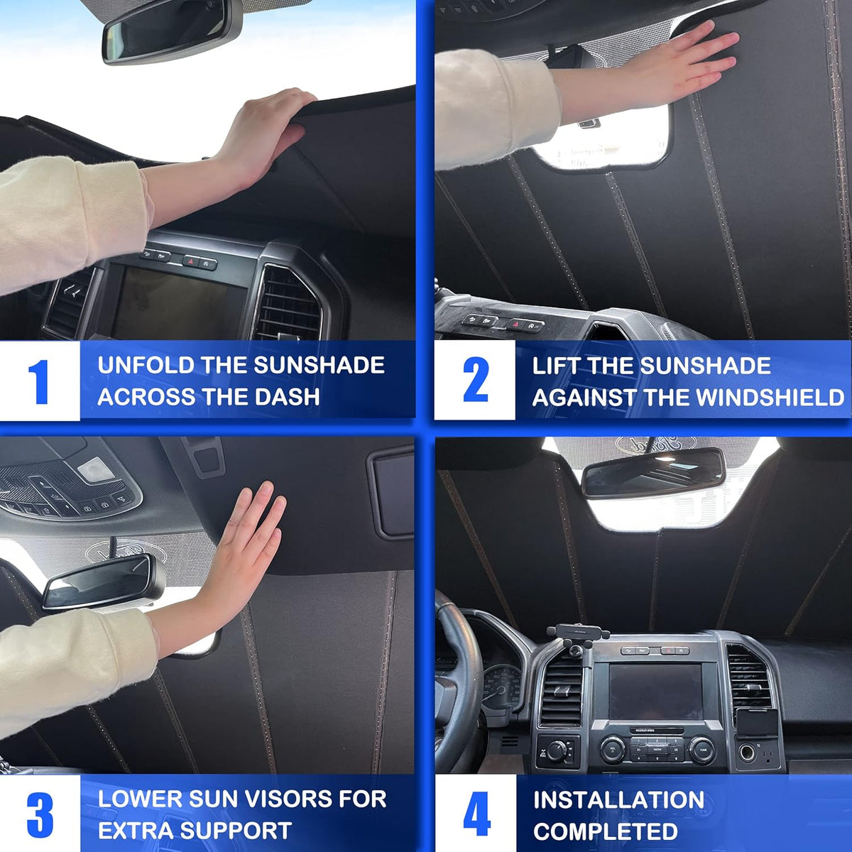 Windshield Sun Shade Pack of 2 for Toyota Corolla U10055