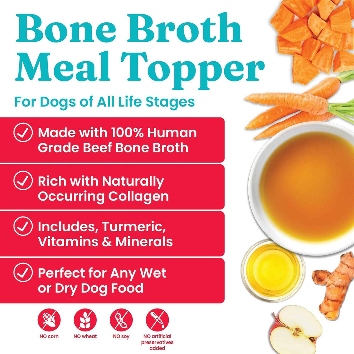 Solid Gold Beef Bone Broth with Turmeric Dog Food Topper O57549