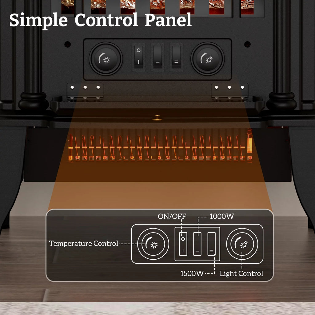 16" Infrared Electric Fireplace Heater U668