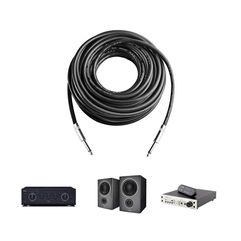 4Pcs 25 Feet 1/4 to 1/4 Speaker Cables, 12 Gauge 2-Conductor Heavy Duty Audio Cord J8273