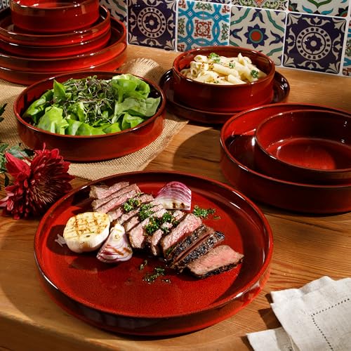 Amber Terracotta Reactive Glaze Dinnerware Set, Service for Four (16pcs) Y2090