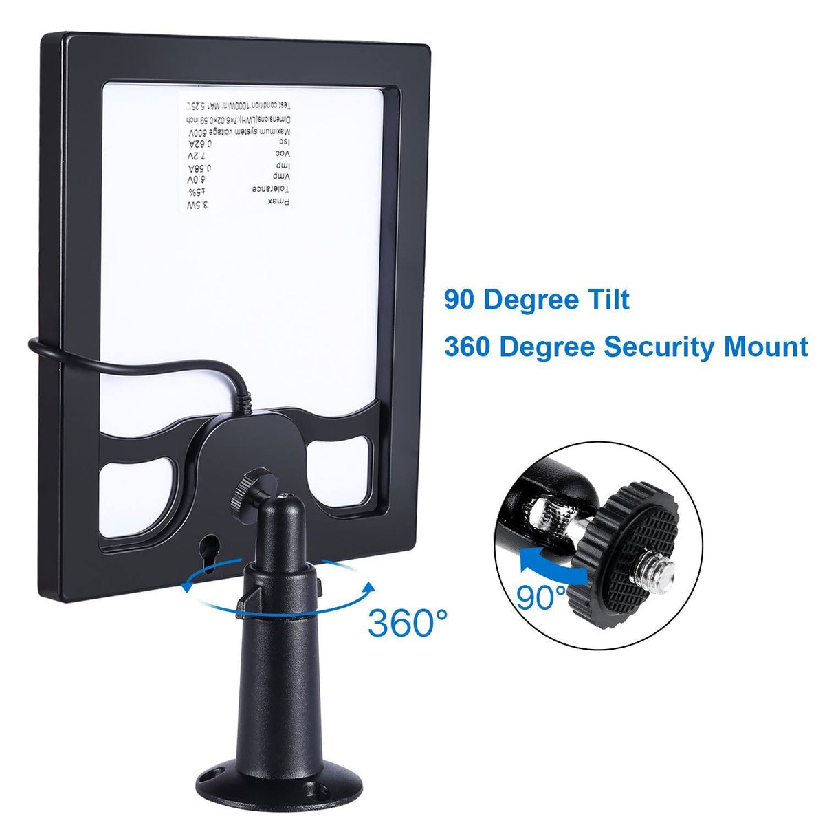 Solar Panel for Ring Spotlight Cam with Security Wall Mount 3.6 M Cable Q716806