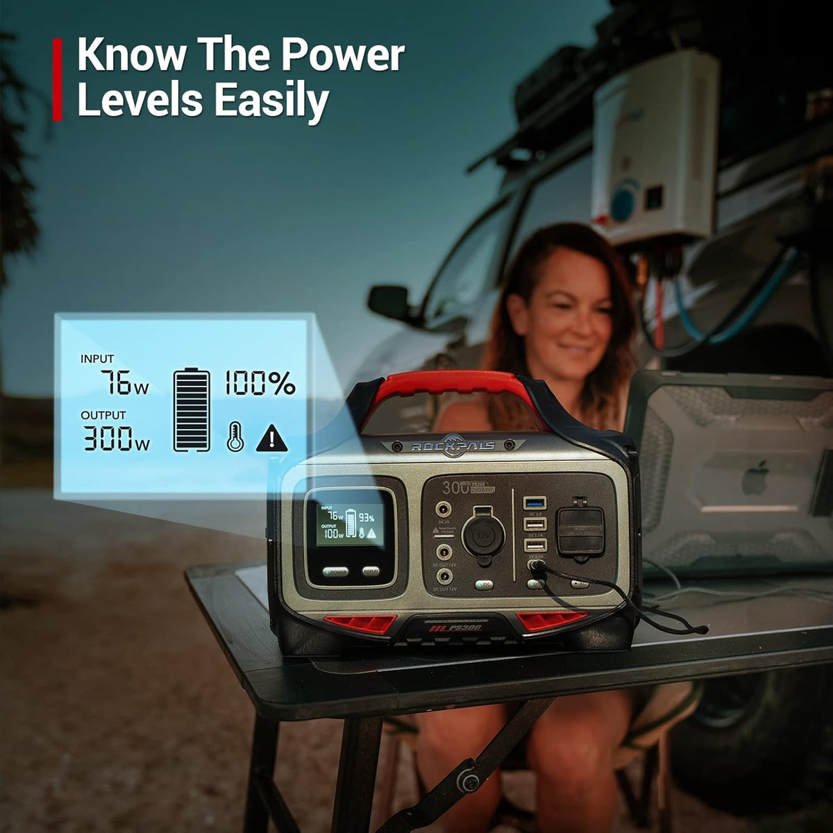 300W Portable Power Station 280wh Solar Generator with 110V AC Outlet G76265
