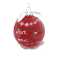 Personalized Red & White Wine Glass Ball Ornament with Pen S907