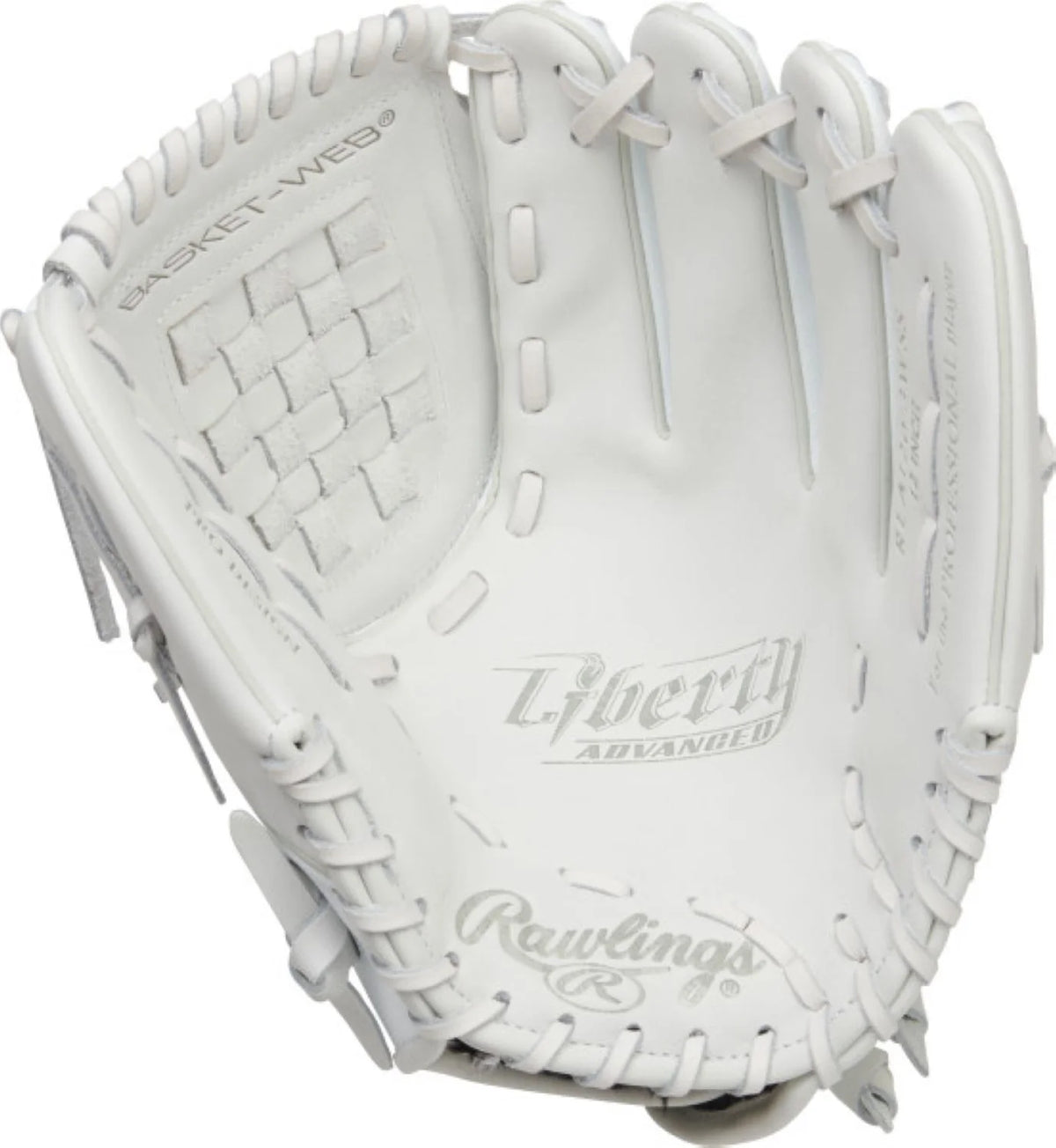 White 12" Basket Web Fastpitch Softball Glove Y181
