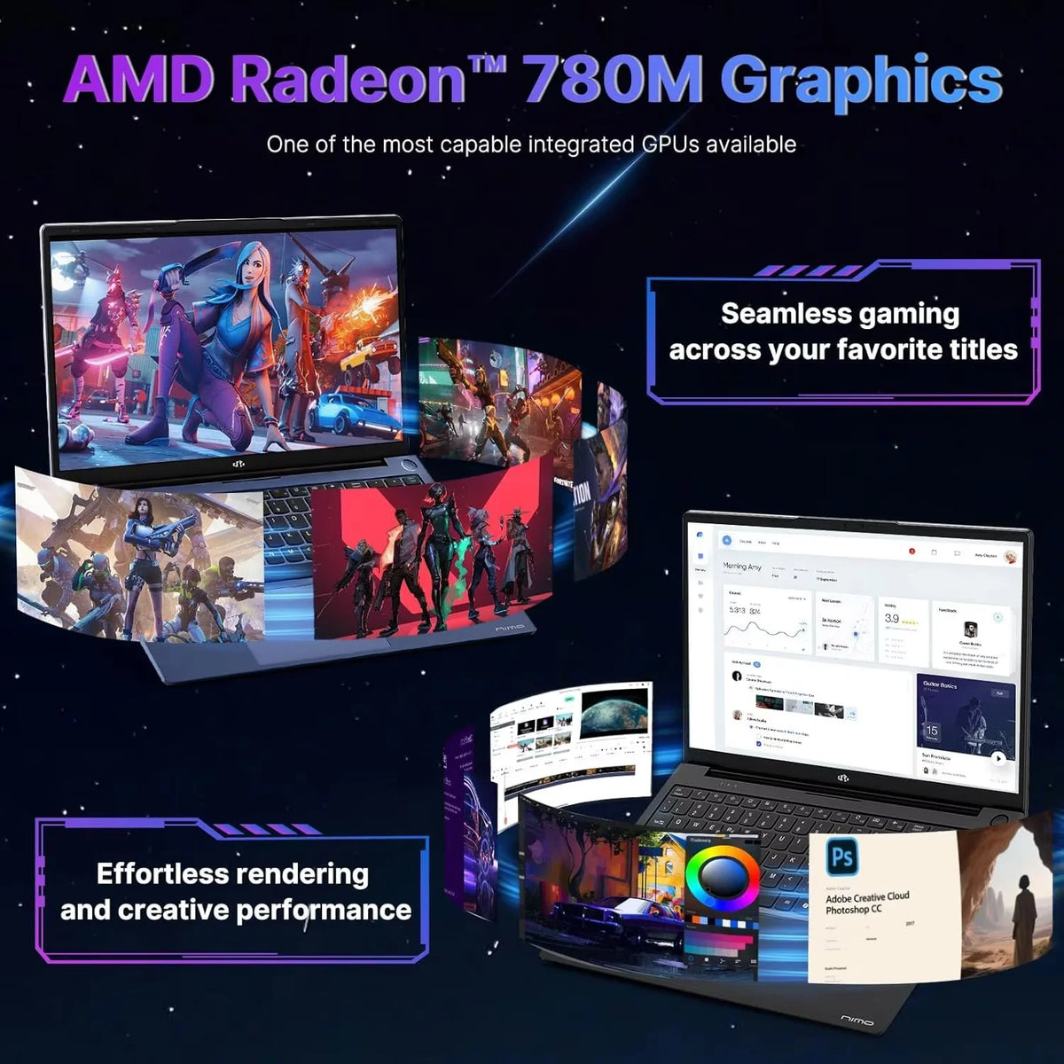 17.3" FHD Gaming Laptop, AMD Ryzen 9 8945HS 8 Cores, 16GB RAM 1TB SSD, Radeon 780M, PD 100W Type-C, Backlit Keyboard Fingerprint, Blue H6652