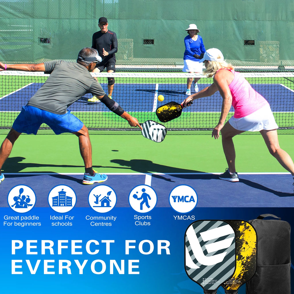 Graphite Fiberglass Pickleball Paddles Set N18125