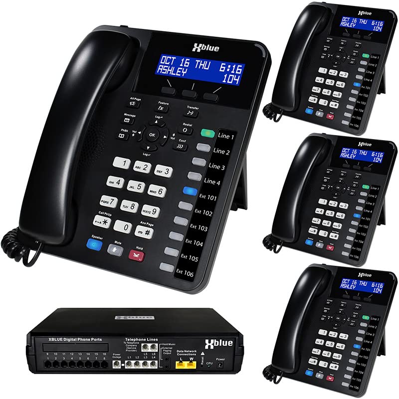 Small Business Phone System Bundle with 4 Digital Phones C4593
