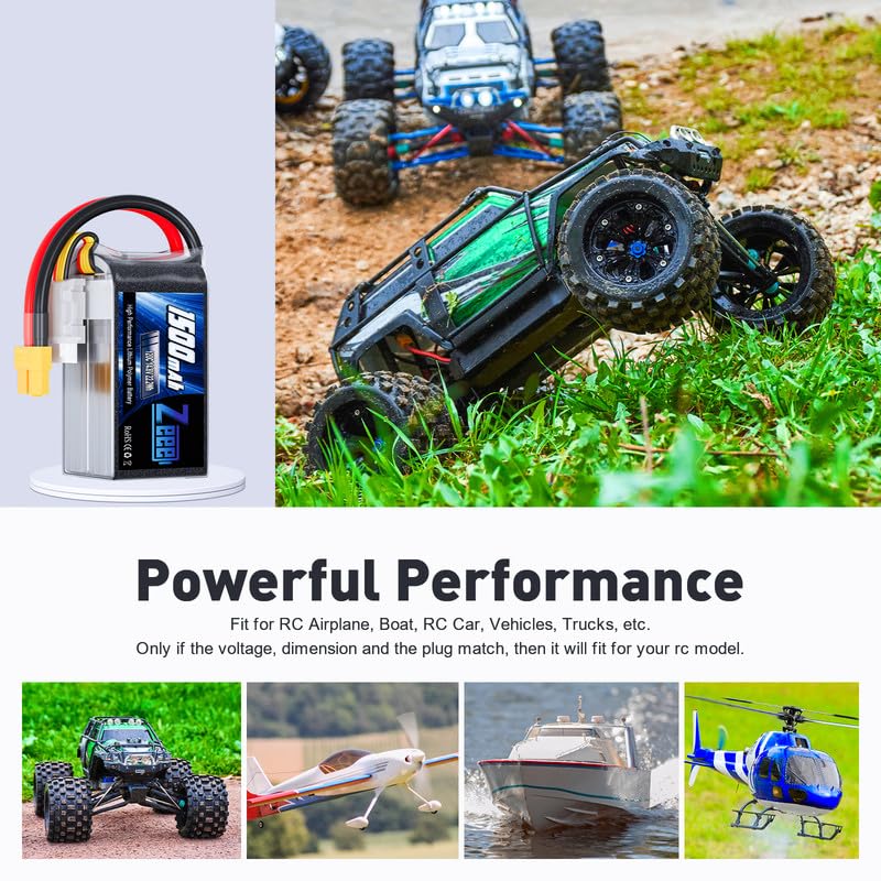 1500mAh 14.8V 120C Graphene Battery with XT60 Plug (2 Pack) G280
