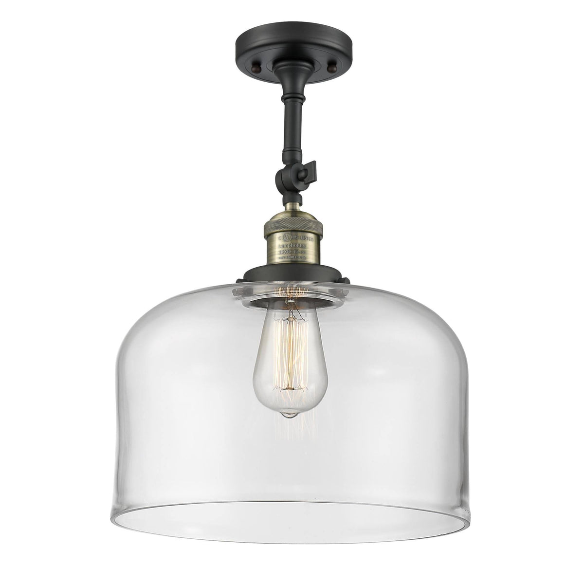Large Bell Semi Flush Mount LED Antique Brass N231