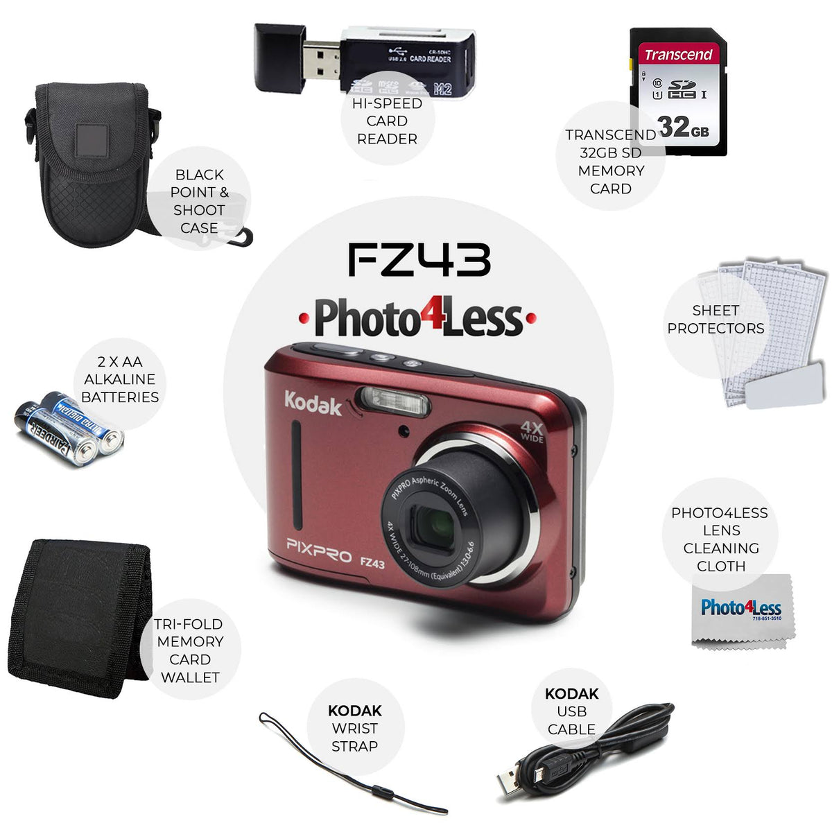 16 MP Digital Camera (Red) V819