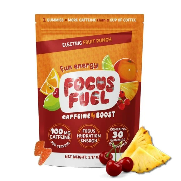 Energy Chews, 100mg Caffeine, B12, Magnesium, Electrolytes, Fruit Punch, 30 Chews F25025