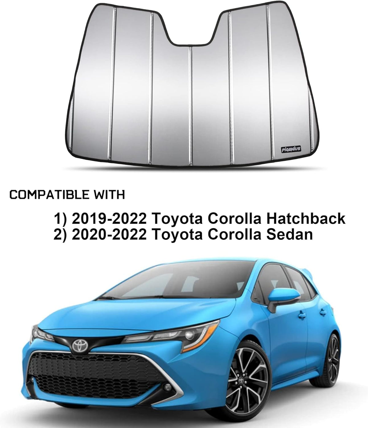 Windshield Sun Shade Pack of 2 for Toyota Corolla U10055