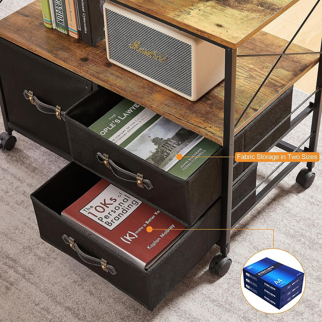3 Drawer Rolling File Cabinet with Storage Shelf Q52831