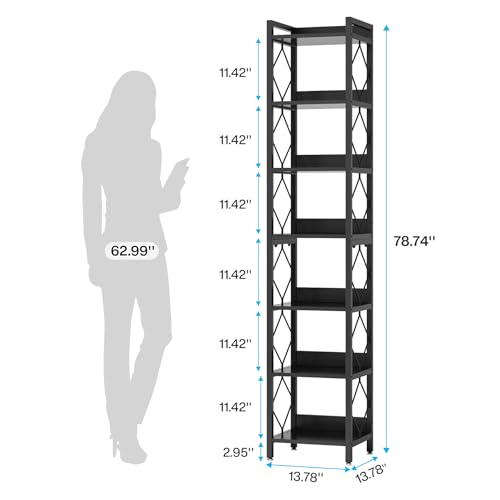 78.7 Inch Extra Tall Narrow 7 Tier Bookshelf M638661