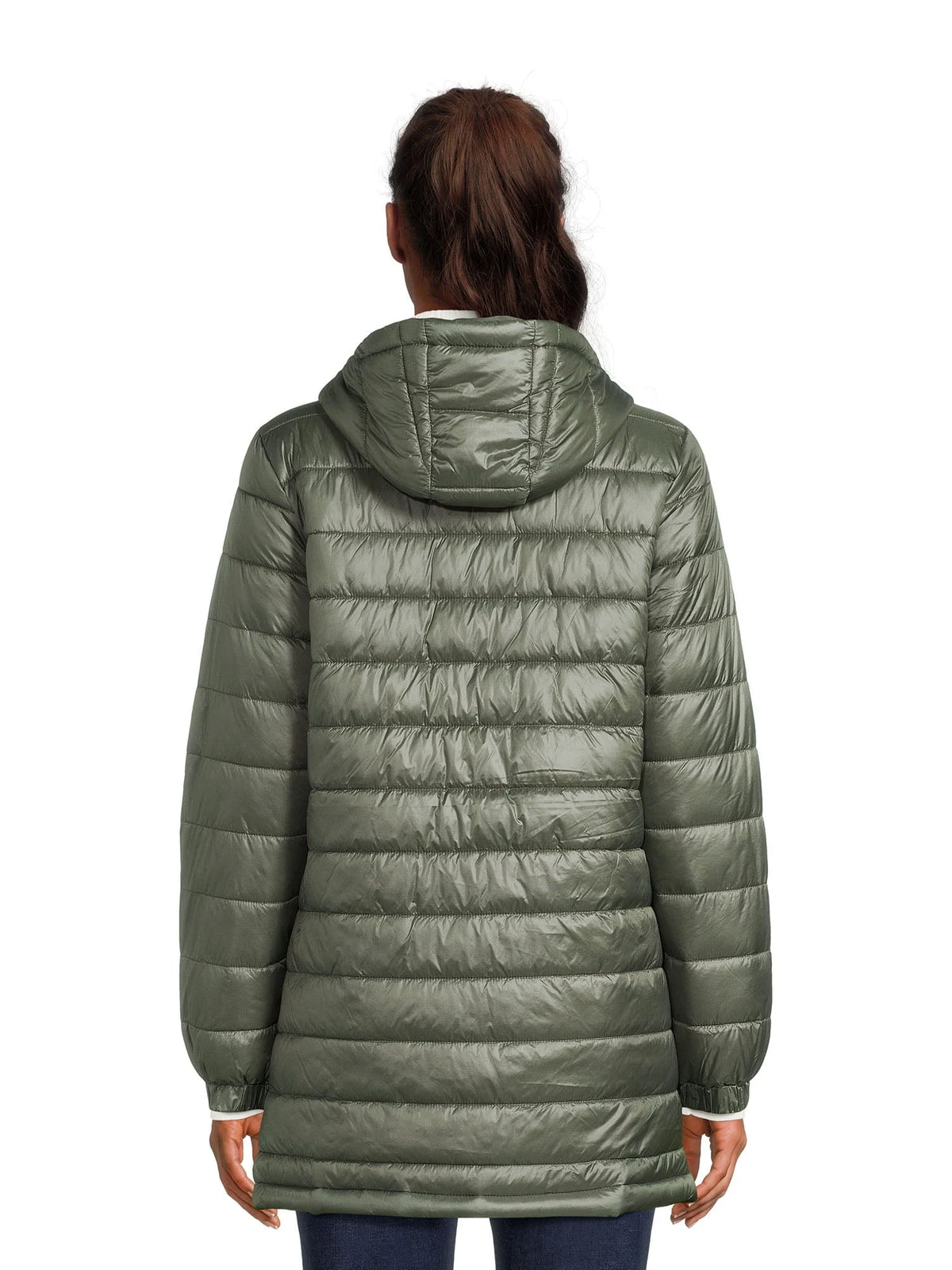 Women's Hooded Mid Length Puffer Jacket D640812