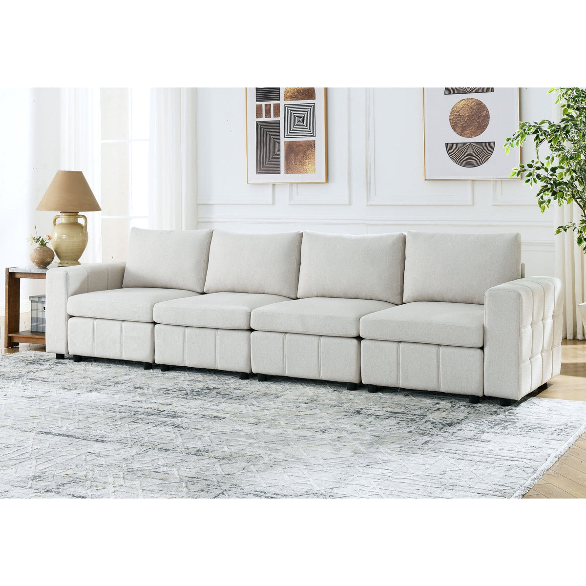Upholstered Modular Sofa 4-Seater A645476