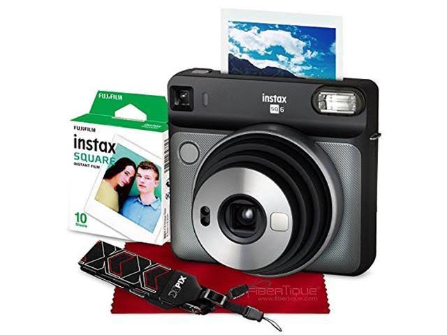 Graphite Gray Instant Film Camera with 20 Sheets Film and Camera Strap G364