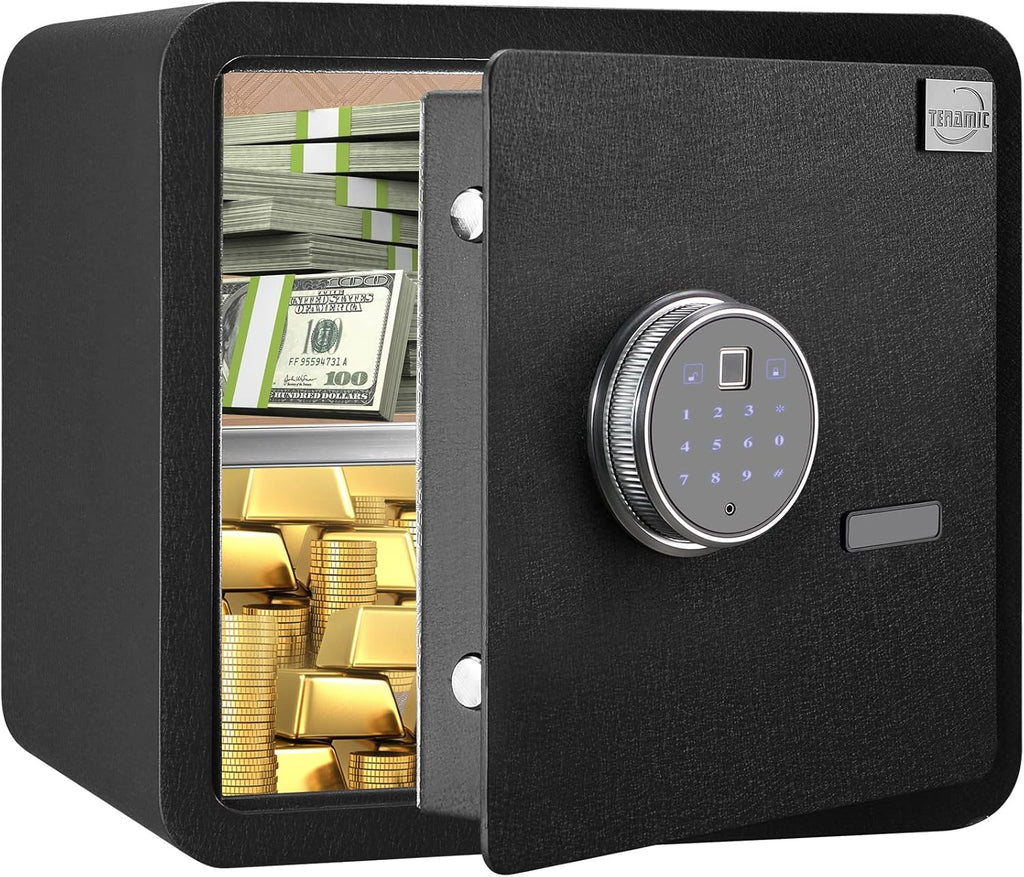 Black Biometric Fingerprint Safe Box with Touch Screen Keypad B745481