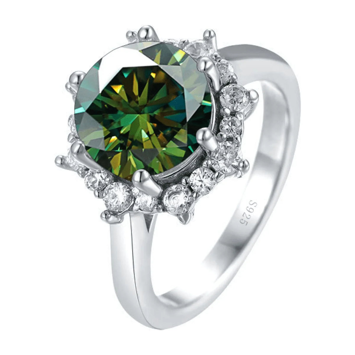 1ct Moissanite Engagement Ring, 925 Sterling Silver Yellow/Blue/Pink Diamond Ring E645