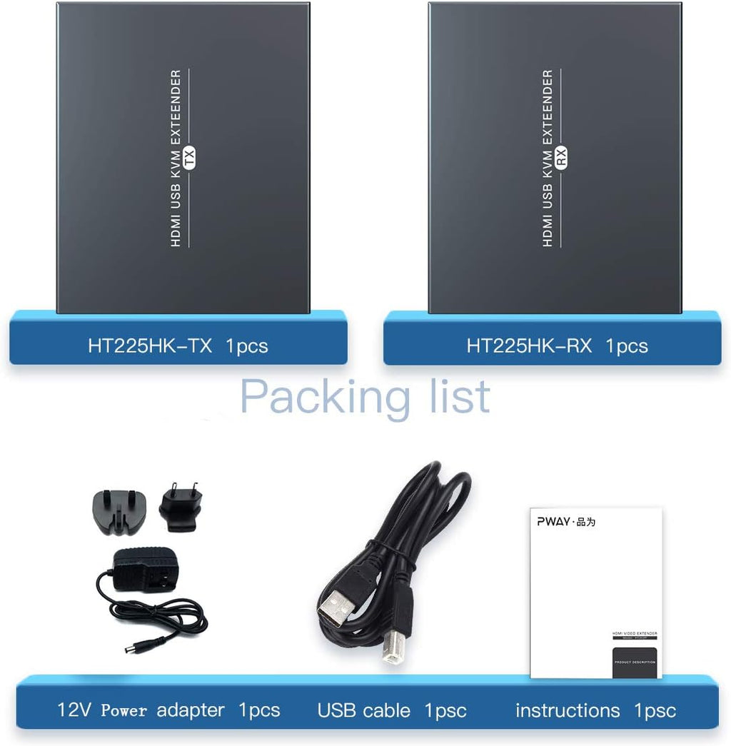 HDMI KVM USB Extender Over Ethernet Cat5e/6 Up to 50m/164ft 1080P 3D Y715339
