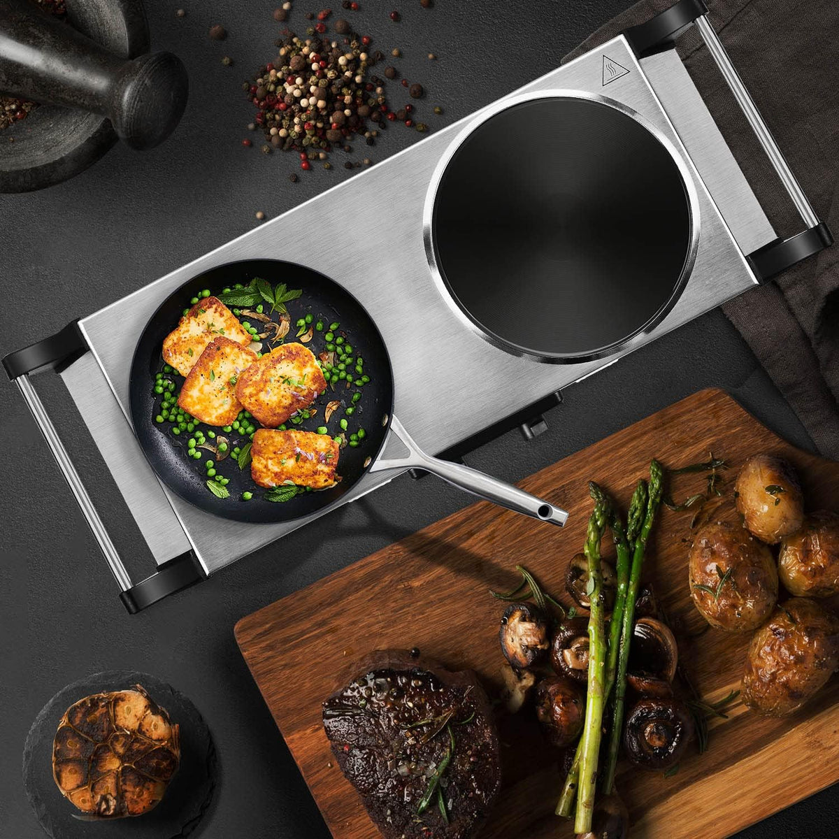 1800W Portable Dual Burner Electric Hot Plate V1489