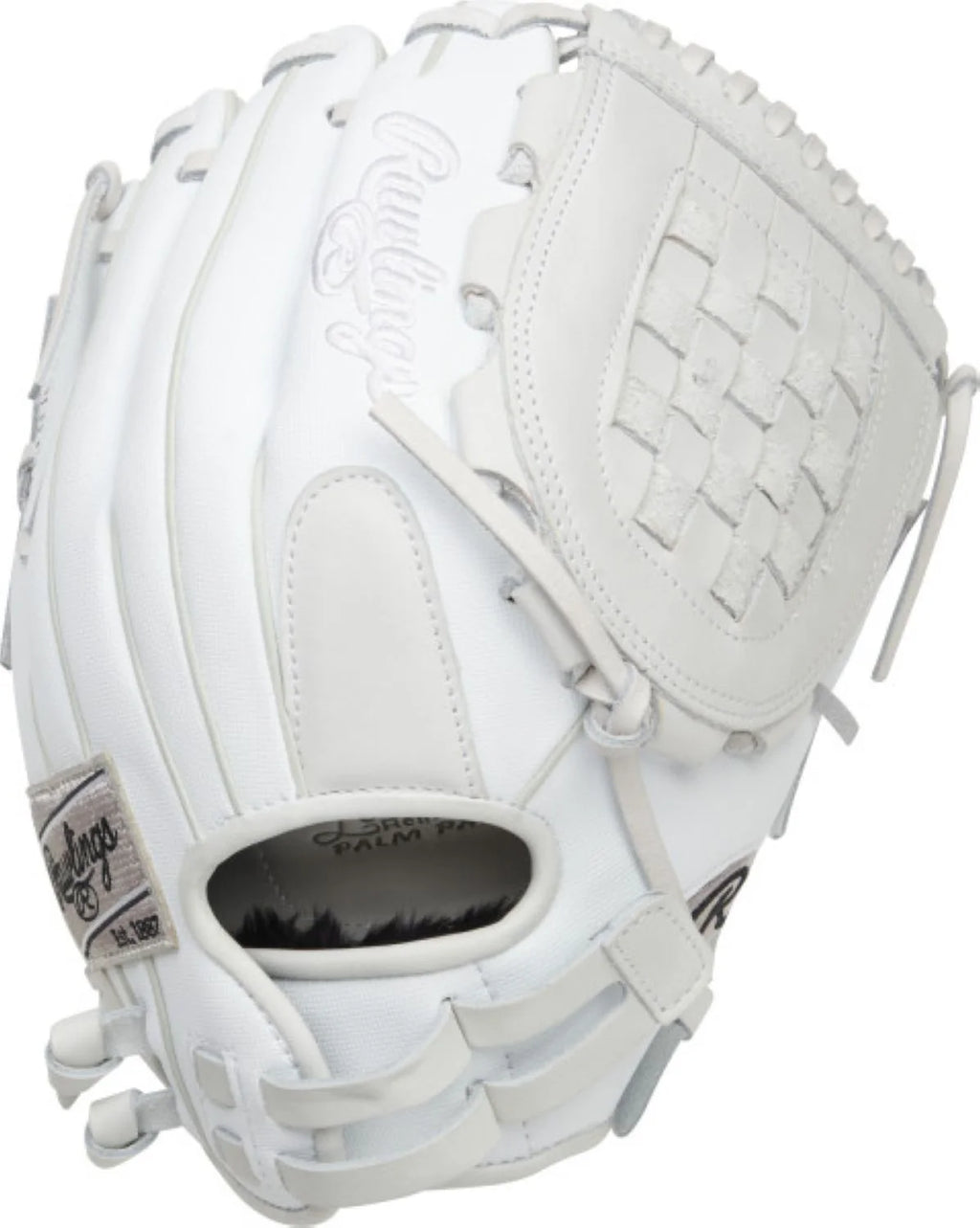 White 12" Basket Web Fastpitch Softball Glove Y181